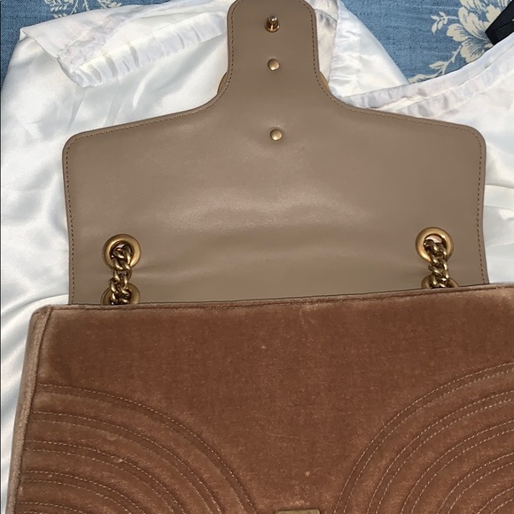 Gucci tan velvet Medium marmont - Picture 6 of 8